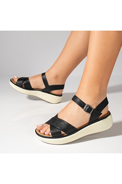 Modlet.ro Women's black thick sole sandals MOD11611