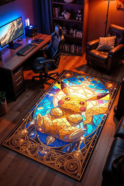 Charmbi Pokemon Desenli Kaymaz Taban Makinede Yıkanabilir Gaming Oyuncu Gamer...