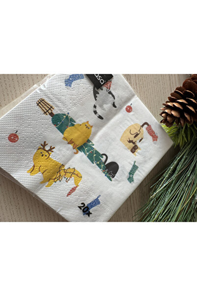 Mank Șervețele de hârtie cu 3 straturi - X-Mas Funcats (pisici), 25 x 25 cm, ...
