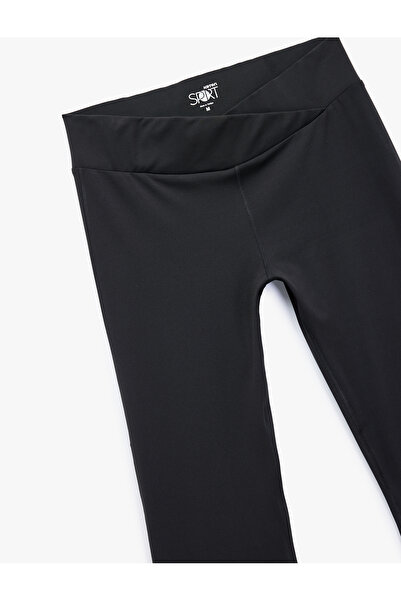 Koton Asymmetrical High Waist Slim Fit Flared Sports Leggings