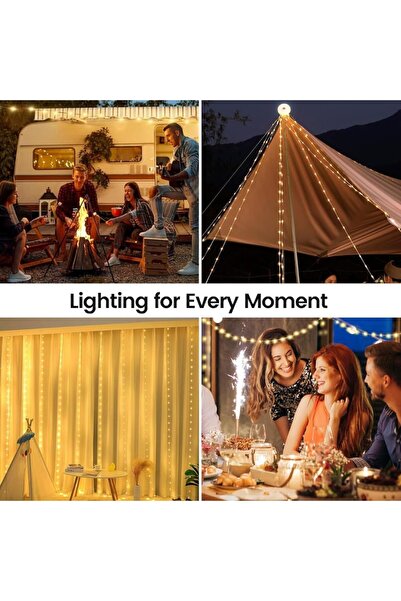 Generic Camping Fairy Lights 10m, USB RECHARGEABLE, Waterproof, Rollable, 5 Lighting Modes (Warm White)