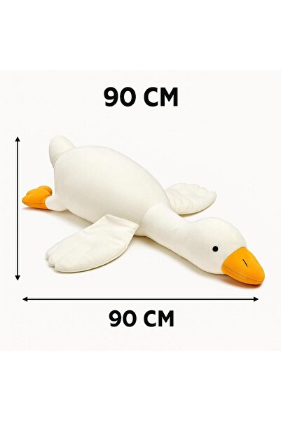 onestophube Dev Uzun Peluş Beyaz Kaz Oyuncak Dolması Gerçekçi Büyük Kanatlar ...
