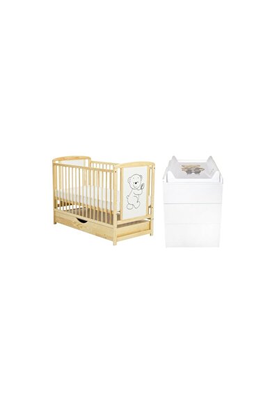 Babyneeds Set mobilier pentru copii, BabyNeeds: Patut din lemn de pin si MDF,...