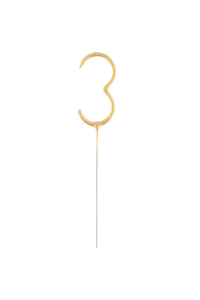 Godan Gold number 3 cake topper 17cm CS1921S-3