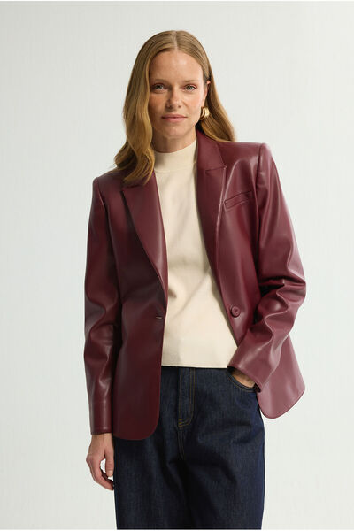 Love My Body Deri Blazer Ceket