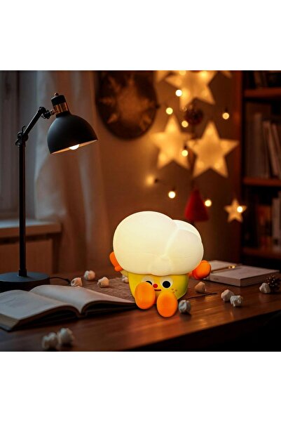 Generic Kids Popcorn Night Light Soft BPA-Free Silicone Dimmable 30-Min Timer & Rechargeable