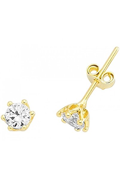 Koçak 14 Ayar Tektaş Sarı Altın Küpe