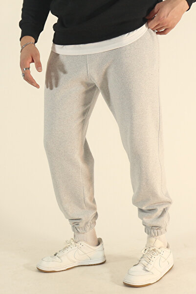 INFLUYENTE Ανδρικό χειμερινό βαμβακερό φούτερ με ελαστικό κολάν, άνετο κομμένο σε καμπύλες γραμμές