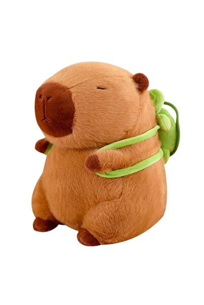 Printisor Promo Pack: Capybara Plush with Green Backpack (25 cm) + Taba Squishy Cat (pink)