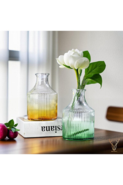 Ada Crafts Γυάλινο βάζο Tomurcuk Yeşil - 13 εκ.