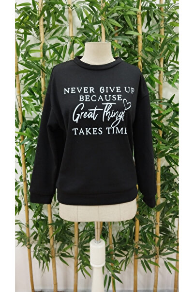 Gökyüzü Moda    Women's Long Sleeve Round Neck Two Thread Hooded Blouse