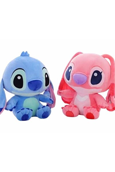 OEM Set de 2 jucării de pluș - Stitch și Angela Albastru/Roz