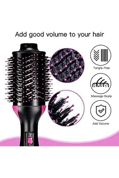 ONE STEP Electric Ion Blow Dryer Brush 1000W Hot Air Styler Volumizer Straightener Black