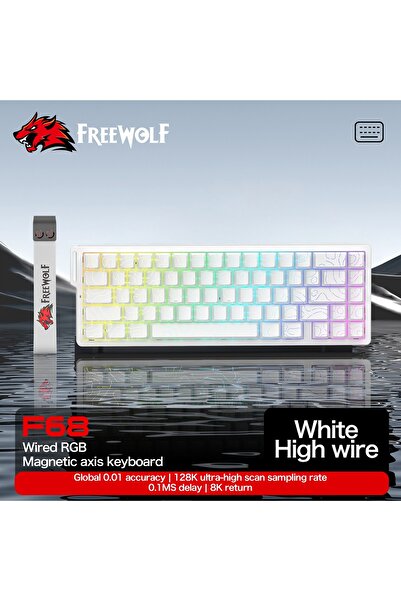 FreeWolf F68 Pro Oyun Klavyesi Manyetik Switch 3 Modlu Kablosuz Bluetooth Kab...