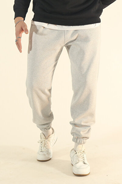 INFLUYENTE Ανδρικό χειμερινό βαμβακερό φούτερ με ελαστικό κολάν, άνετο κομμένο σε καμπύλες γραμμές