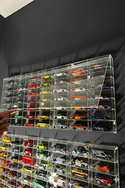 TIVIVOR Orjinal 49’lu Kapaklı Sergileme Rafı 1:64 Ölçek Diecast, Koleksiyon Araba Standı (PREMİUM)