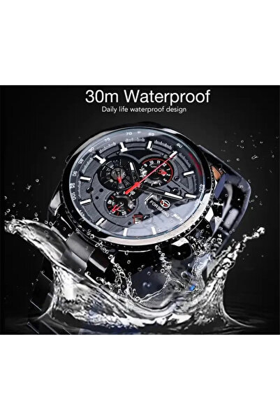 Forsining 428 Black Mechanical Men's Watch – Luxury Design, Multiple Functions, 3ATM Water Resistant