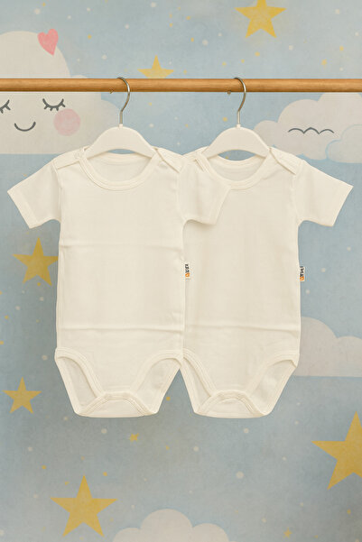 SANTRALBEBE Unisex Baby 2 Pieces Half Sleeve Snap Fastener Bodysuit/ Snap Fas...