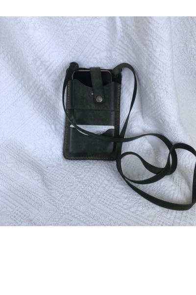 MrTemur - Telefon Bölmeli Deri Çanta - Deri Cüzdan - Telefon Hazneli Uzun Cüz...