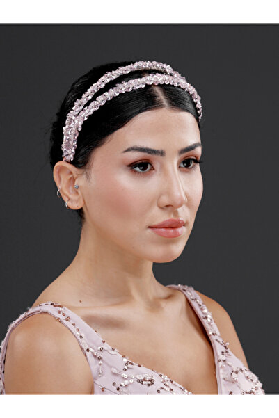 Magic Tiara Işıltılı Taş Detaylı Çift Sıra Şık Taç – Gelin, Nişan, Özel Gün v...