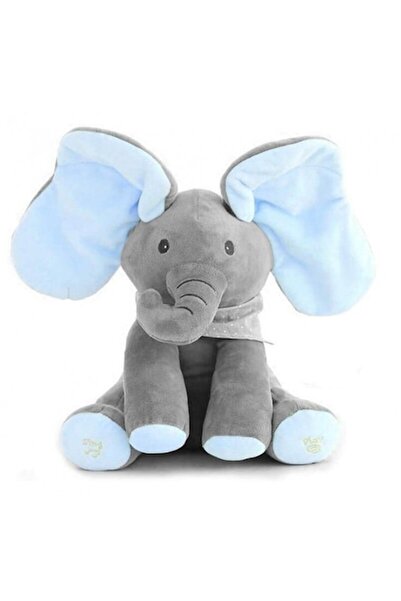 Creative World Toys Elefant de pluș interactiv „Peekaboo”, albastru