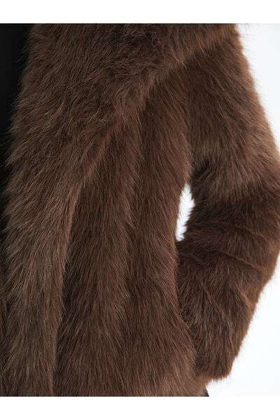 LC Waikiki Jacket Collar Women's Plush Coat