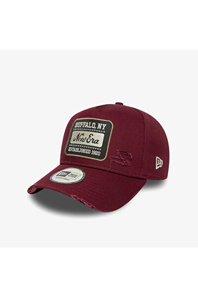 NEW ERA Patch Distressed Wash Eframe Unisex Bordo Şapka