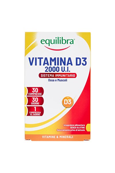 Equilibra Vitamin D3 2000 IU, Supplement for the immune system, bones and muscles, 30 tablets