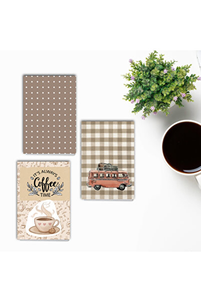 Fatofotofan Autumn Themed 3-Piece A6 Notebook Set – Unlined, 40 Pages, Stapled Cover