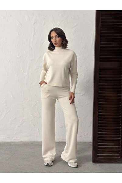 peralist Soft Modal Feel, Stand-Up Collar and Draped Sweatshirt