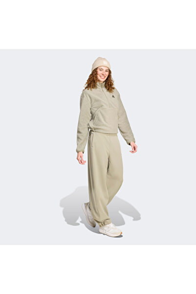 adidas Γυναικείο πράσινο φούτερ City Tech Fleece με μισό φερμουάρ