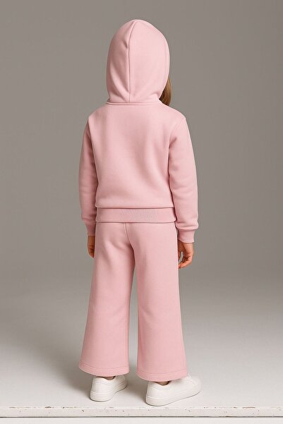 Ramior Κοριτσίστικο ροζ με κουκούλα φούτερ & μπλουζάκι με φαρδύ πόδι