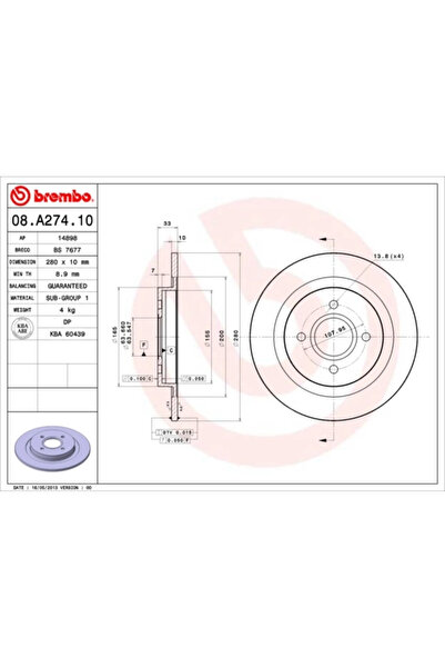Brembo Set Discuri Frana Ford Focus 1 Ford Australia Focus 2002-2005