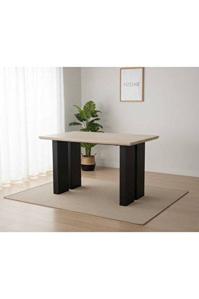 NZONE STORE Modern black and marble dining table, 130*80*76 cm