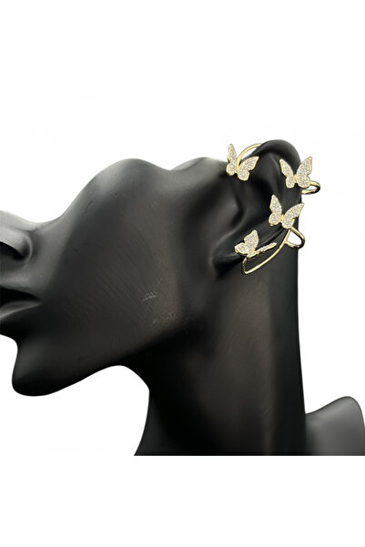 ElectraStore Golden Butterfly Ear Cuff Earrings - C4105