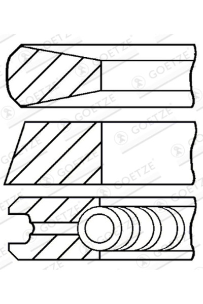 GOETZE ENGINE Set Segmenti Piston Astra Hd 7 Iveco Eurostar/Eurotrakker/Turbo...
