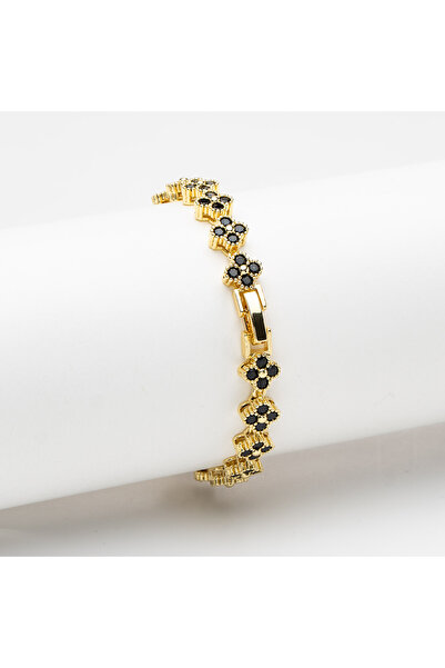 ElectraStore Alhambra Bracelet Gold With Black Flowers - C4180