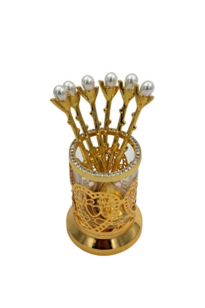 B&D مجموعة ملاعق قهوة ديكورية من بي آند دي، 6 قطع، لون ذهبي