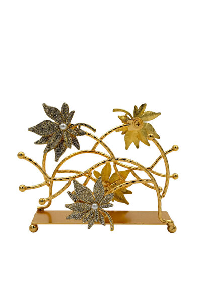 B&D حامل مناديل مزخرف من B&D باللون الذهبي