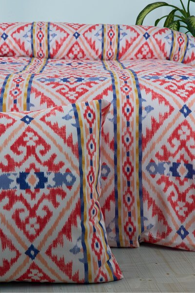 Sudemhome Rug Somon Ranforce Pamuklu Tek Kişilik Nevresim Seti -Çarşafsız