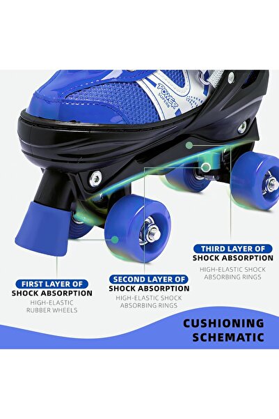 Rovyfota Roller Skates for Kids, Skate 4 Size Adjustable Roller Skates with Light up Wheels for Children