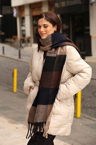 Jack Ferrero Örme kumaş Düz kesim Püsküllü bitiş Yumuşak Dokulu Kadın Atkı Şa...