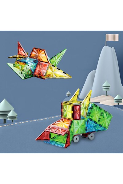 TOYSTURKA Magnetic Tiles Colorful 75 Pieces Magnetic Building Magnetic Blocks