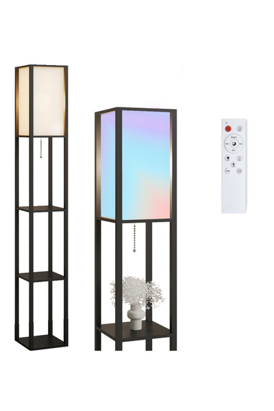 VariFurnx 164cm Shelf Floor Lamp with Colorful Bluetooth LED Bulb Corner Display Floor Lamps Remote Control