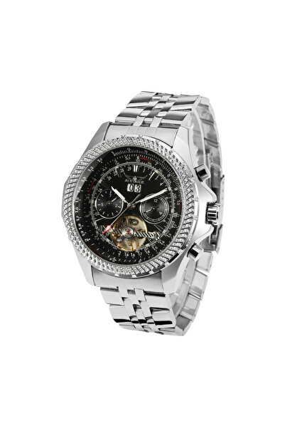 Jaragar Ceas mecanic bărbătesc argintiu 070 – Design luxos, afișaj săptămânal...