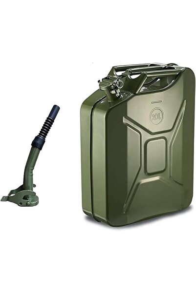 Raco علبة معدنية للبنزين/الديزل/الماء مزودة بفوهة معدنية مرنة، لون أخضر، صنع في تايوان