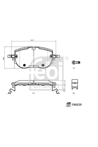 FEBI BILSTEIN Set Placute Frana Frana Disc Punte Fata Audi Q4 Cupra Born