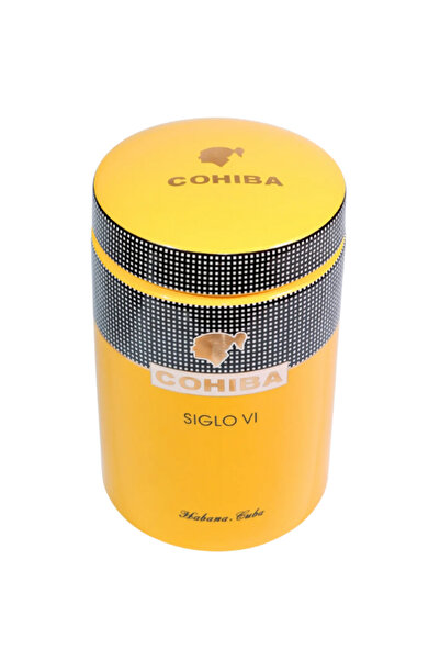 COHİBA Sarı Nokta Desenli Puro Saklama Kutusu Jar