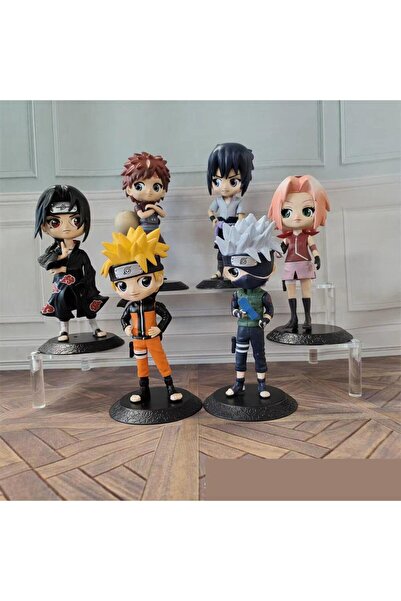 e-life shop Naruto Shippuden 6-Piece Anime Manga Figure Set Uzumaki Kakashi Itachi Sakura Sasuke Together 15 Cm.