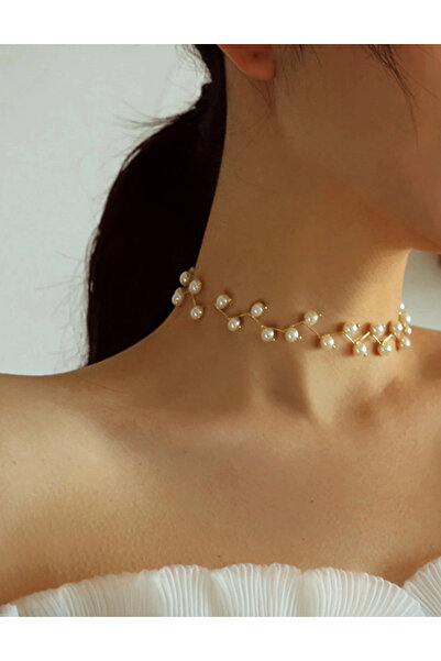 Inovius Colier Stil Choker cu Perle - 25510